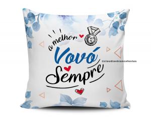 ALMOFADA A MELHOR VOVÓ SEMPRE Tecido 100% Poliéster (microfibra) 33x30cm Personalizado Frente e Verso Sublimação  