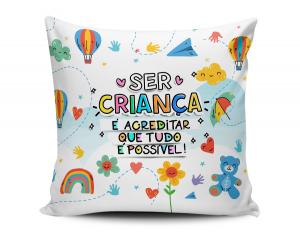 ALMOFADA DIA DAS CRIANÇAS Tecido 100% Poliéster (oxford) 33x30cm Personalizado Frente e Verso Sublimação  