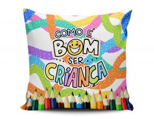 ALMOFADA DIA DAS CRIANÇAS Tecido 100% Poliéster (oxford) 33x30cm Personalizado Frente e Verso Sublimação  