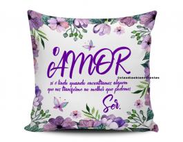 ALMOFADA DIA DOS NAMORADOS - O AMOR... Tecido 100% Poliéster (microfibra) 33x30cm Personalizado Frente e Verso Sublimação  