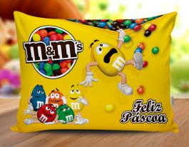 ALMOFADA PÁSCOA - M&M Tecido 100% Poliéster (oxford) 30x20cm Personalizado Frente e Verso Sublimação  