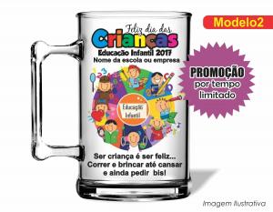 CANECA ACRÍLICA DIA DAS CRIANÇAS - MOD002 Poliestireno  Frente colorido Impressão no Adesivo Vinil   