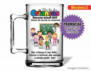 CANECA ACRÍLICA DIA DAS CRIANÇAS - MOD003 Poliestireno  Frente colorido Impressão no Adesivo Vinil   