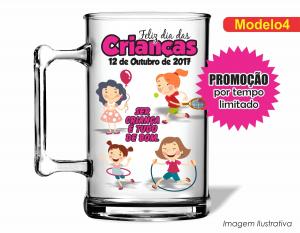 CANECA ACRÍLICA DIA DAS CRIANÇAS - MOD004 Poliestireno  Frente colorido Impressão no Adesivo Vinil   