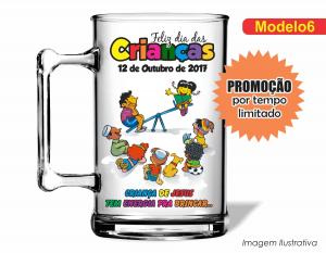 CANECA ACRÍLICA DIA DAS CRIANÇAS - MOD006 Poliestireno  Frente colorido Impressão no Adesivo Vinil   