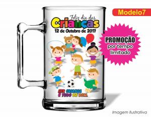 CANECA ACRÍLICA DIA DAS CRIANÇAS - MOD007 Poliestireno  Frente colorido Impressão no Adesivo Vinil   