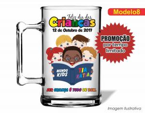 CANECA ACRÍLICA DIA DAS CRIANÇAS - MOD008 Poliestireno  Frente colorido Impressão no Adesivo Vinil   