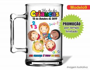 CANECA ACRÍLICA DIA DAS CRIANÇAS - MOD009 Poliestireno  Frente colorido Impressão no Adesivo Vinil   