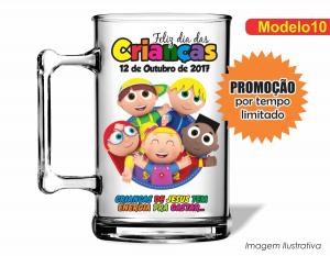 CANECA ACRÍLICA DIA DAS CRIANÇAS - MOD010 Poliestireno  Frente colorido Impressão no Adesivo Vinil   