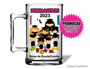 CANECA ACRÍLICA FORMANDOS KIDS Poliestireno  Frente colorido Impressão no Adesivo Vinil  