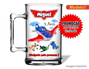 CANECA ACRÍLICA INFANTIL - AVIÕES DA DISNEY Poliestireno  Frente colorido Impressão no Adesivo Vinil  