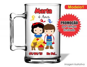 CANECA ACRÍLICA INFANTIL - BRANCADE NEVE Poliestireno  Frente colorido Impressão no Adesivo Vinil  