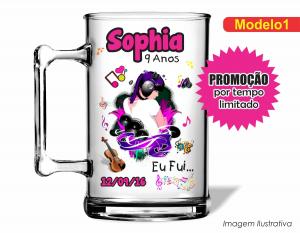 CANECA ACRÍLICA INFANTIL - DISCOTECA Poliestireno  Frente colorido Impressão no Adesivo Vinil  