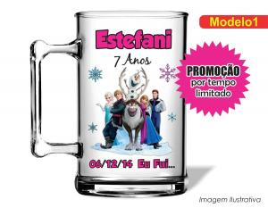 CANECA ACRÍLICA INFANTIL - FROZEN Poliestireno  Frente colorido Impressão no Adesivo Vinil  