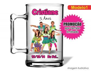 CANECA ACRÍLICA INFANTIL - HI5 Poliestireno  Frente colorido Impressão no Adesivo Vinil  