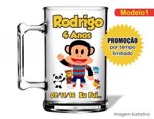 CANECA ACRÍLICA INFANTIL - JIULIUS Poliestireno  Frente colorido Impressão no Adesivo Vinil  