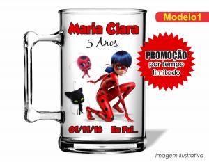 CANECA ACRÍLICA INFANTIL - LADY BUG Poliestireno  Frente colorido Impressão no Adesivo Vinil  