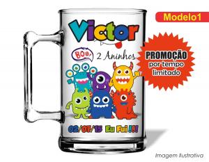 CANECA ACRÍLICA INFANTIL - MOSTRINHOS CROMUS Poliestireno  Frente colorido Impressão no Adesivo Vinil  