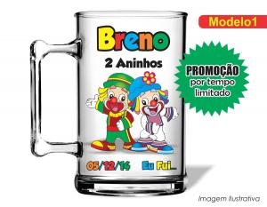 CANECA ACRÍLICA INFANTIL - PATATI PATATA Poliestireno  Frente colorido Impressão no Adesivo Vinil  