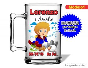 CANECA ACRÍLICA INFANTIL - PEQUENO PRÍNCIPE Poliestireno  Frente colorido Impressão no Adesivo Vinil  