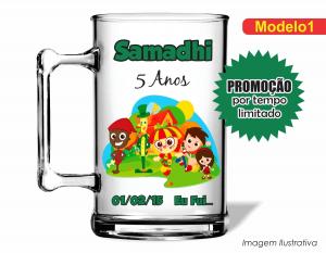 CANECA ACRÍLICA INFANTIL - SÍTIO DO PICA-PAU AMARELO Poliestireno  Frente colorido Impressão no Adesivo Vinil  