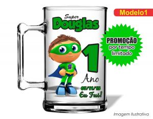 CANECA ACRÍLICA INFANTIL - SUPER WHY Poliestireno  Frente colorido Impressão no Adesivo Vinil  