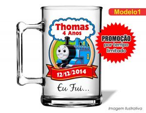 CANECA ACRÍLICA INFANTIL - THOMAS FRIENDS Poliestireno  Frente colorido Impressão no Adesivo Vinil  