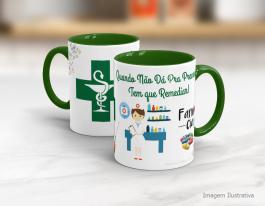 CANECA EM CERÂMICA PROFISSÃO - FARMACÊUTICO Caneca Cerâmica Branca com Alça e Interior em Cores 325ml  Sublimação  