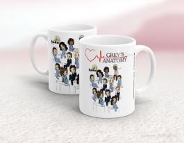 CANECA EM CERÂMICA SÉRIES - GREYS ANATOMY Caneca em Cerâmica Branca 325ml  Sublimação  