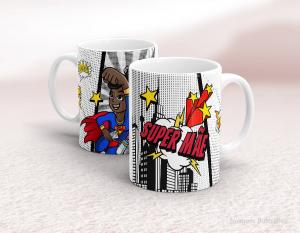 CANECA EM CERÂMICA DIA DAS MÃES - SUPERMÃE Caneca em Cerâmica Branca 325ml  Sublimação  