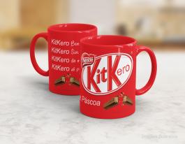 CANECA EM CERÂMICA PÁSCOA - KIT KERO Caneca Cerâmica Branca com Alça e Interior em Cores 325ml  Sublimação  