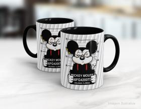 CANECA EM CERÂMICA NERDS -  MICKEY MOUSE Caneca Cerâmica Branca com Alça e Interior em Cores 325ml  Sublimação  