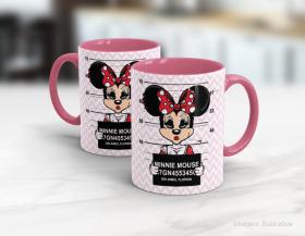 CANECA EM CERÂMICA NERDS -  MINNIE MOUSE Caneca Cerâmica Branca com Alça e Interior em Cores 325ml  Sublimação  