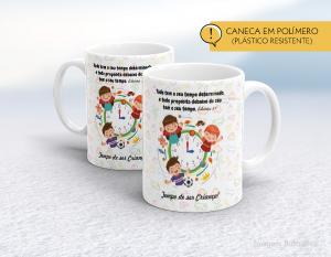 CANECA POLÍMERO (PLÁSTICA) DIA DAS CRIANÇAS - MOD002 Polímero (plástico resistente)   Impressão direto na caneca  350ml