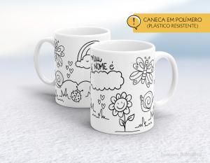 CANECA POLÍMERO (PLÁSTICA) DIA DAS CRIANÇAS - MOD007 Polímero (plástico resistente)   Impressão direto na caneca  350ml