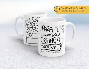 CANECA POLÍMERO (PLÁSTICA) DIA DAS CRIANÇAS - MOD008 Polímero (plástico resistente)   Impressão direto na caneca  350ml