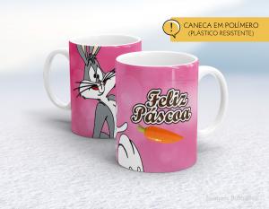 CANECA POLÍMERO (PÁSTICA) PÁSCOA - MOD002 Polímero (plástico resistente)   Impressão direto na caneca  350ml