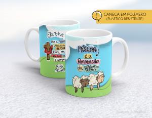 CANECA POLÍMERO (PÁSTICA) PÁSCOA - MOD023 Polímero (plástico resistente)   Impressão direto na caneca  350ml