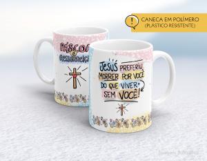 CANECA POLÍMERO (PÁSTICA) PÁSCOA - MOD025 Polímero (plástico resistente)   Impressão direto na caneca  350ml