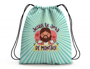 SACOCHILA DIA DAS CRIANÇAS - MOD09 Tecido 100% Poliéster (oxford)  Personalizado Frente e Verso Sublimação Cordão em Nylon 