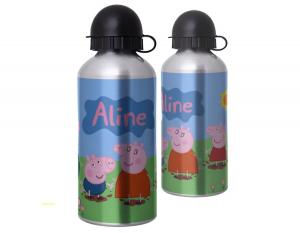 SQUEEZE EM ALUMÍNIO - PEPPA PIG Alumínio Prata com biqueira e tampa de 500ml  Sublimação  